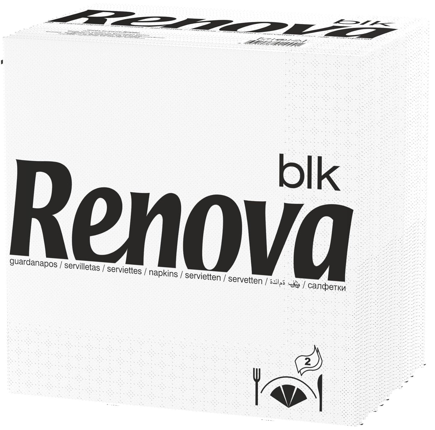 Renova store hvide papirservietter, 75 servietter