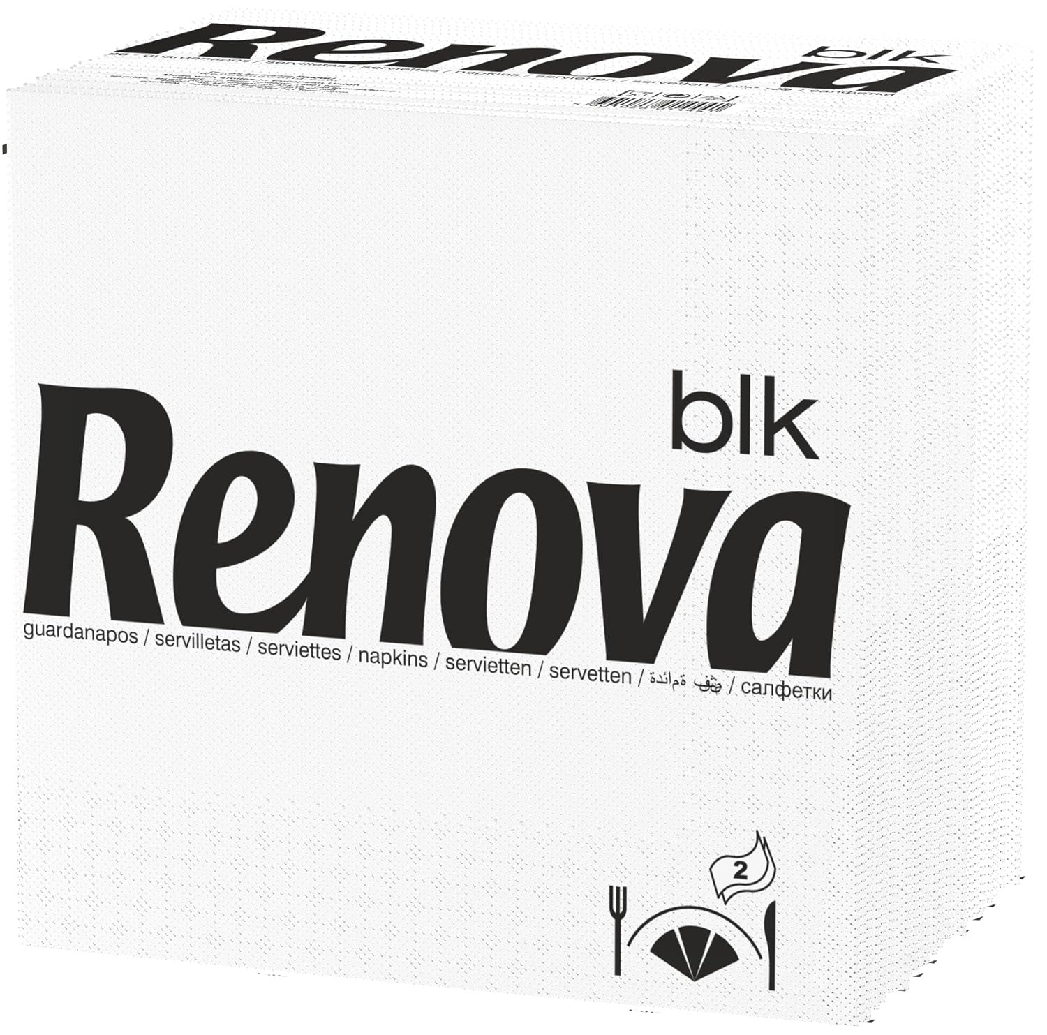 Renova store hvide papirservietter, 75 servietter