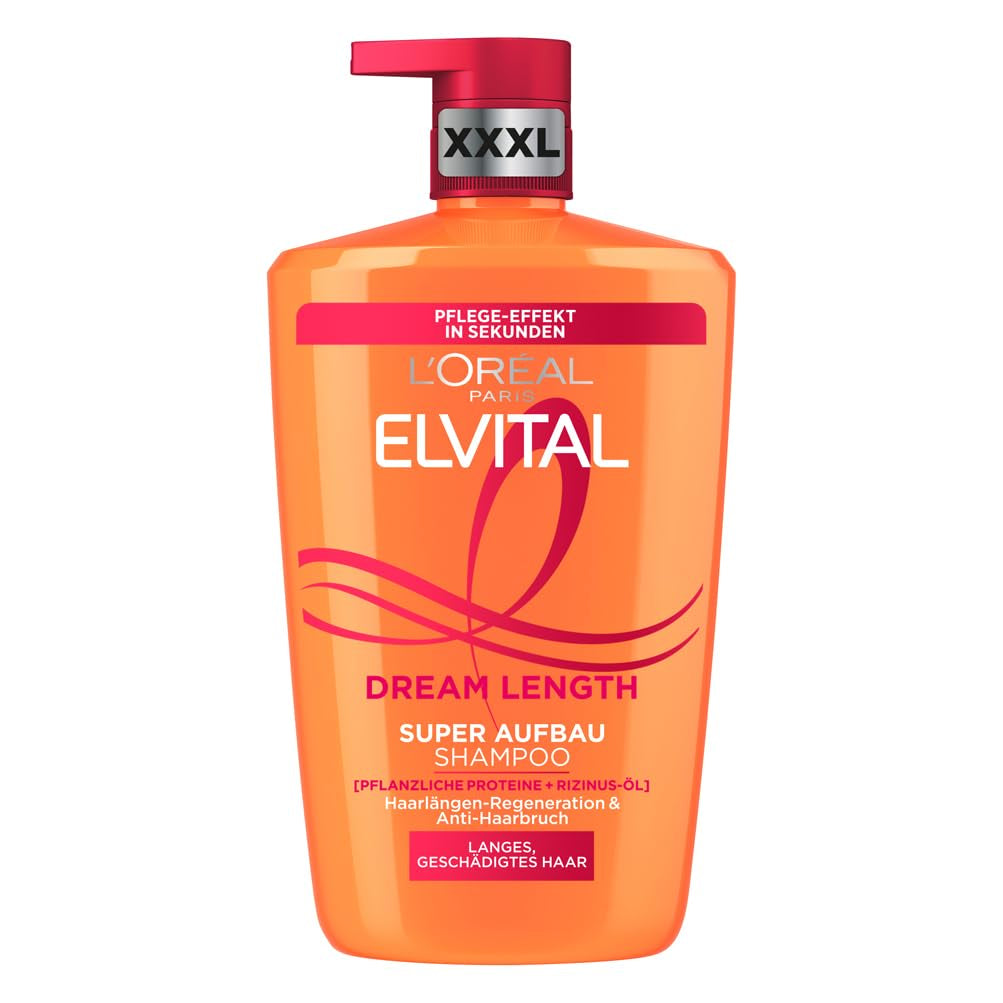 L'Oréal Paris Elvital Dream Length Super Building Shampoo, til drømmende langt hår Brusebad og bad L'Oréal 1 Liter Dream Length