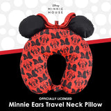 Ful Concept One Disney Minnie Mouse rejse-nakkepude med 3D-ører og fjeder til fly, bil og kontor, behagelig og åndbar, rød/sort Naty Shop rejsepuder