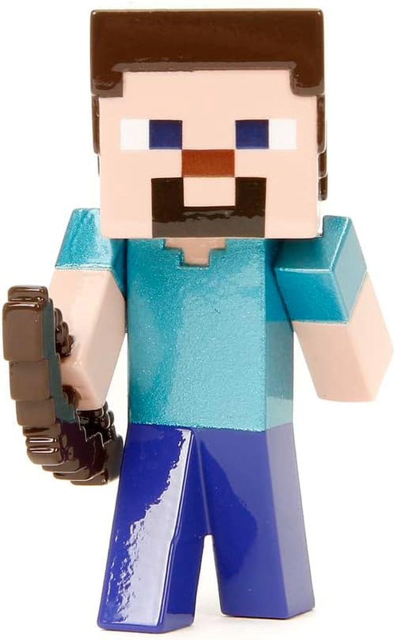 Jada Toys Minecraft figursæt (4 stykker) lavet af metal - Minecraft Caves & Cliffs Samlefigurer (Steve, Alex, Creeper og Warden) Til spillere og samlere 8+ 6 cm hver Action Figurer Naty Shop