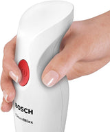 Bosch Stabmixer Clevermixx MSM14000, Abnehmbarer Mixfuß, Ergonomischer Griff, Leichtes Gehäuse, 4-Klingen-Messer, Einfache Reinigung, 400 W, Weiß/Rot Kitchen Naty Shop