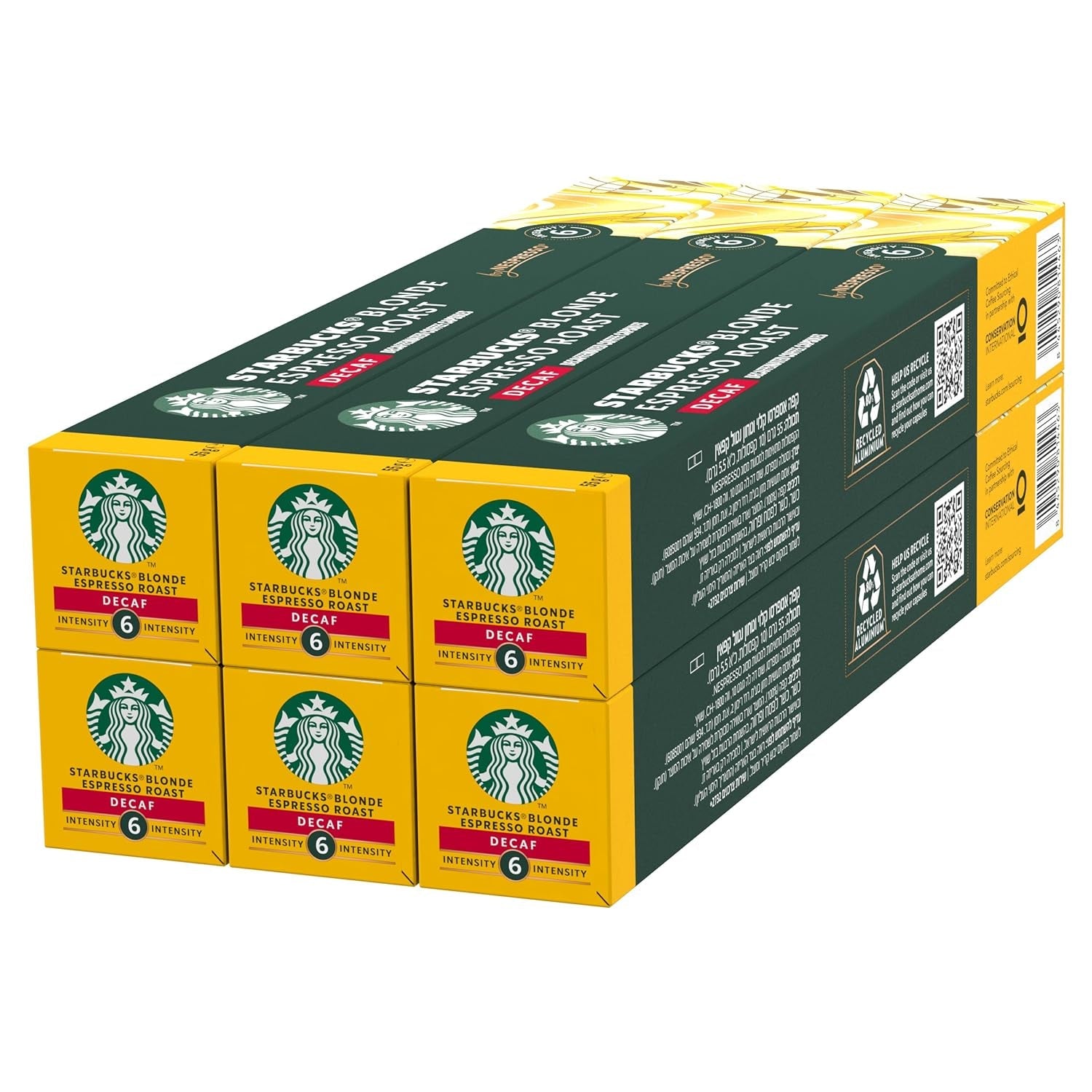 STARBUCKS Blonde Espresso Roast Entkoffeiniert af Nespresso, Helle Röstung, Kaffeekapseln 6 x 10 (60 Kapseln)