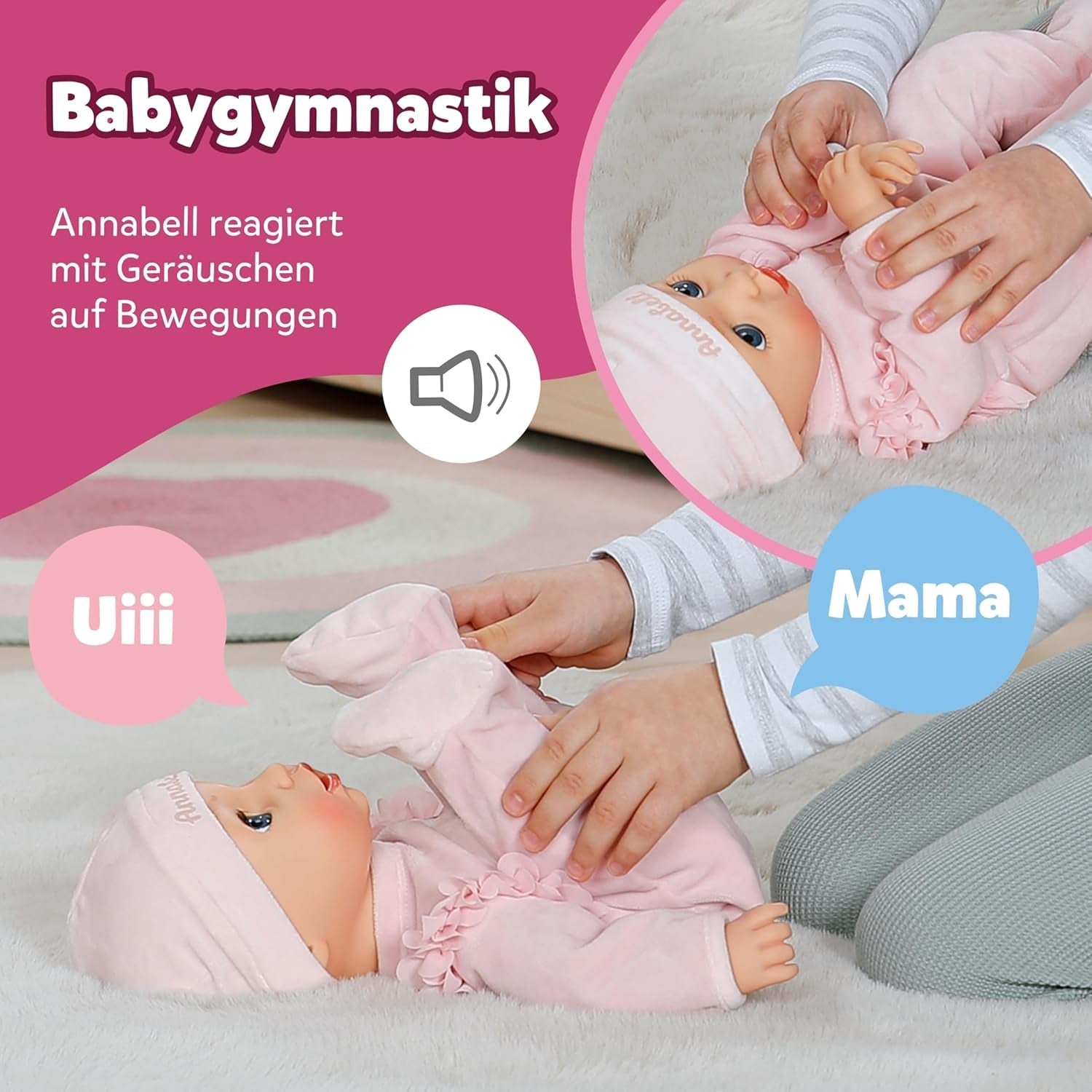 BABY Born Annabell 43 cm - Blød dukke med 7 elektroniske funktioner og lyd - Velegnet til børn fra 3 år og opefter - Dukken inkluderer tilbehør - Kræver batterier