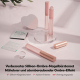 Aokitec 14 Stück Silikon Tool Nägel Pinsel Für Gel Naillack UV, Wiederwendbare Gel Pinsel Für UV Naillack Chrome Nail Powder, Nail Art Tilbehør til Ombre Blush Mirror Effekt, Nägel Selber Machen