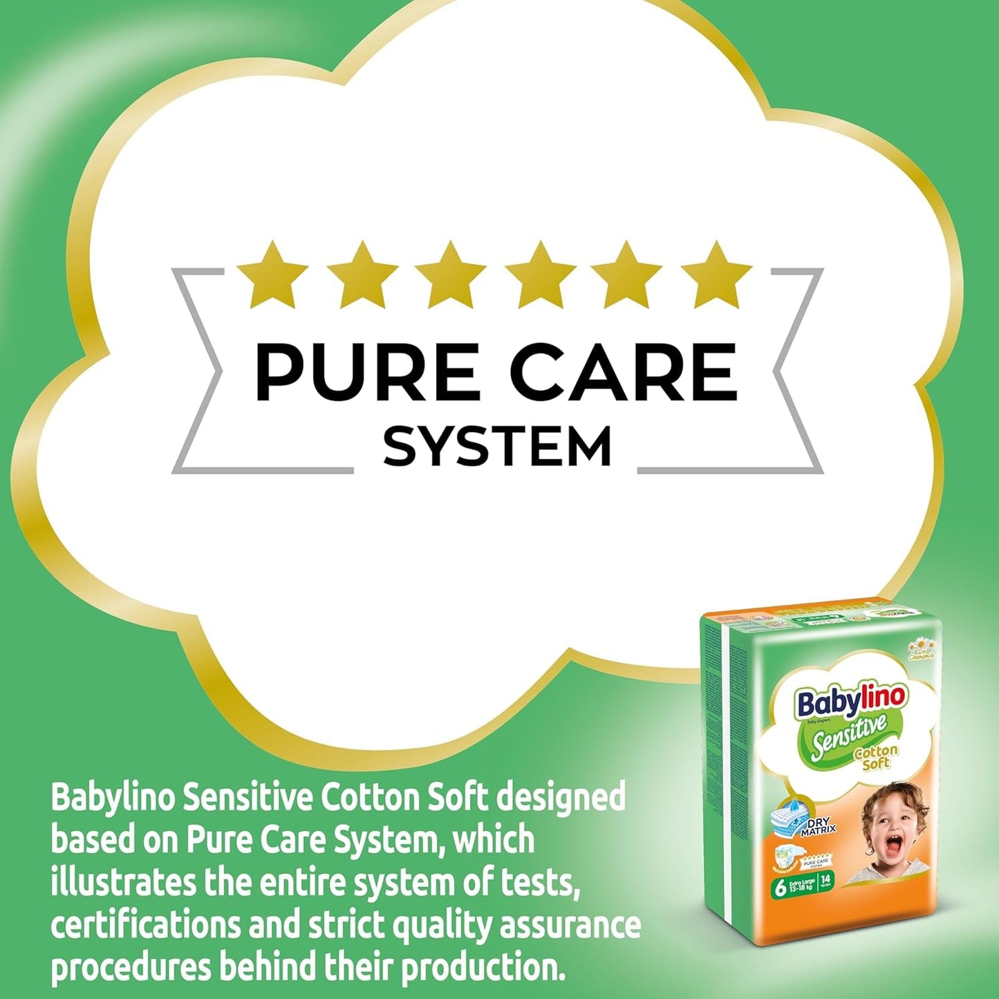 Bleer til sensitive babyer, str. 6, ekstra stor (13-18 kg), 114 bleer