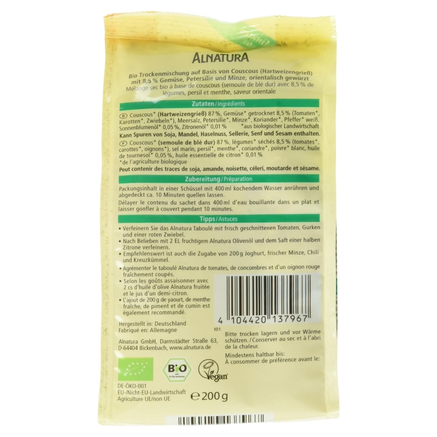 Bio Taboule-Couscous-Salat, 200 g