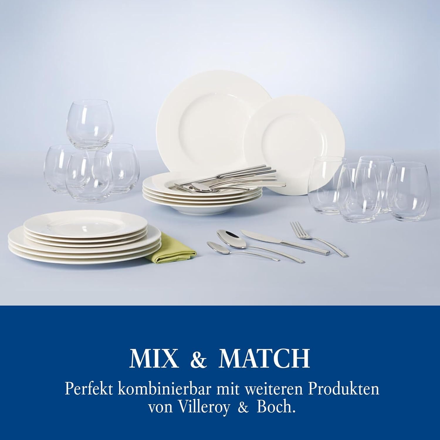 Villeroy & Boch Wonderful World 12-delt porcelænssæt, tåler opvaskemaskine og mikroovn, hvid, tallerkener, porcelæn, middagstallerkener, sæt, moderne porcelænssæt, premium porcelæn