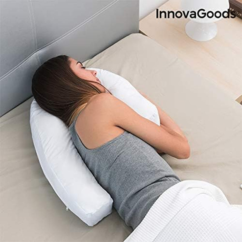 Innovagoods Ergonomisk U-formet pude til sidesover, ideel til graviditet, fremmer rolig vejrtrækning, reducerer snorken, bomuld og polyester, hvid, 39 X 57 X 14 cm Cervikal ortopædiske puder Naty Shop