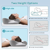 TopEsct Memory Foam-pude, sidesovepude, nakkepude, hovedpude til side- og rygsover (grå)