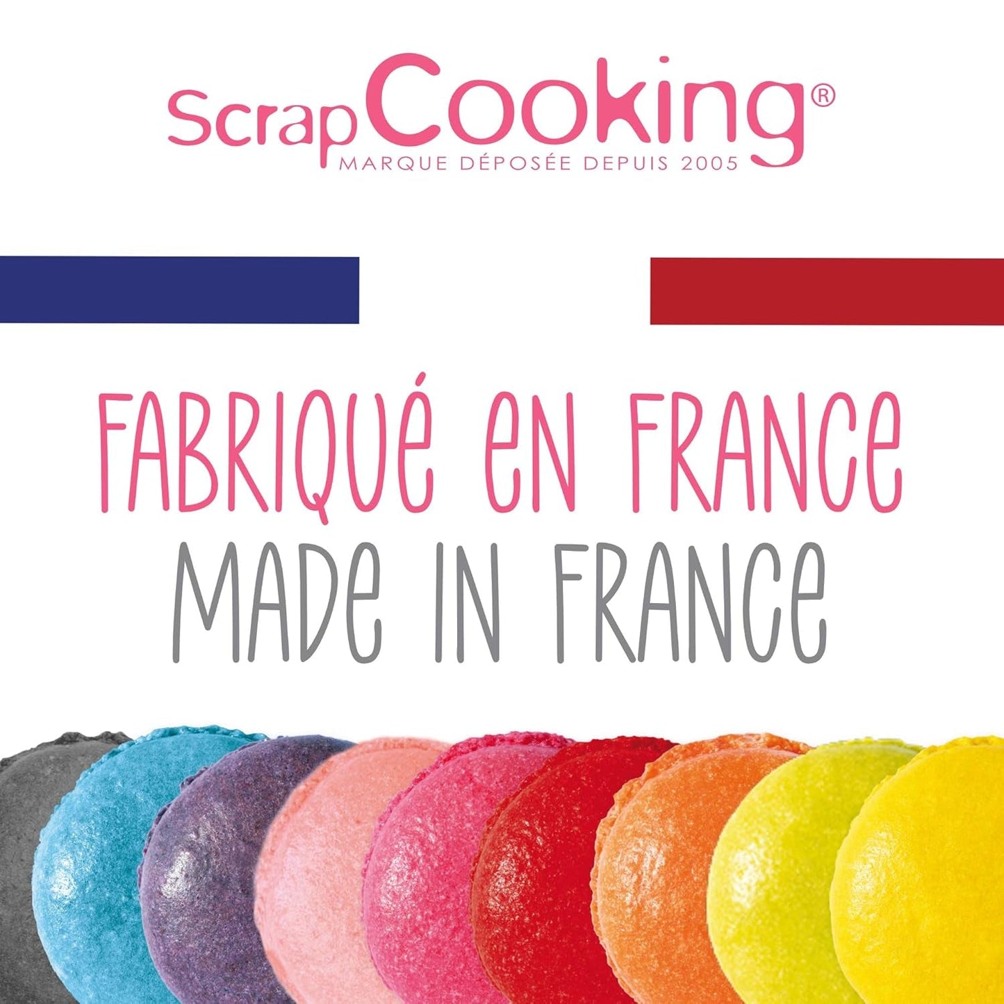 Scrapcooking - Sæt med 9 pulveriserede madfarver - Blå, Gul, Pink, Lilla, Orange, Limegrøn, Rød, Pulverpink, Sort - Spiseligt farvepulver til kager, muffins, macarons - 4270
