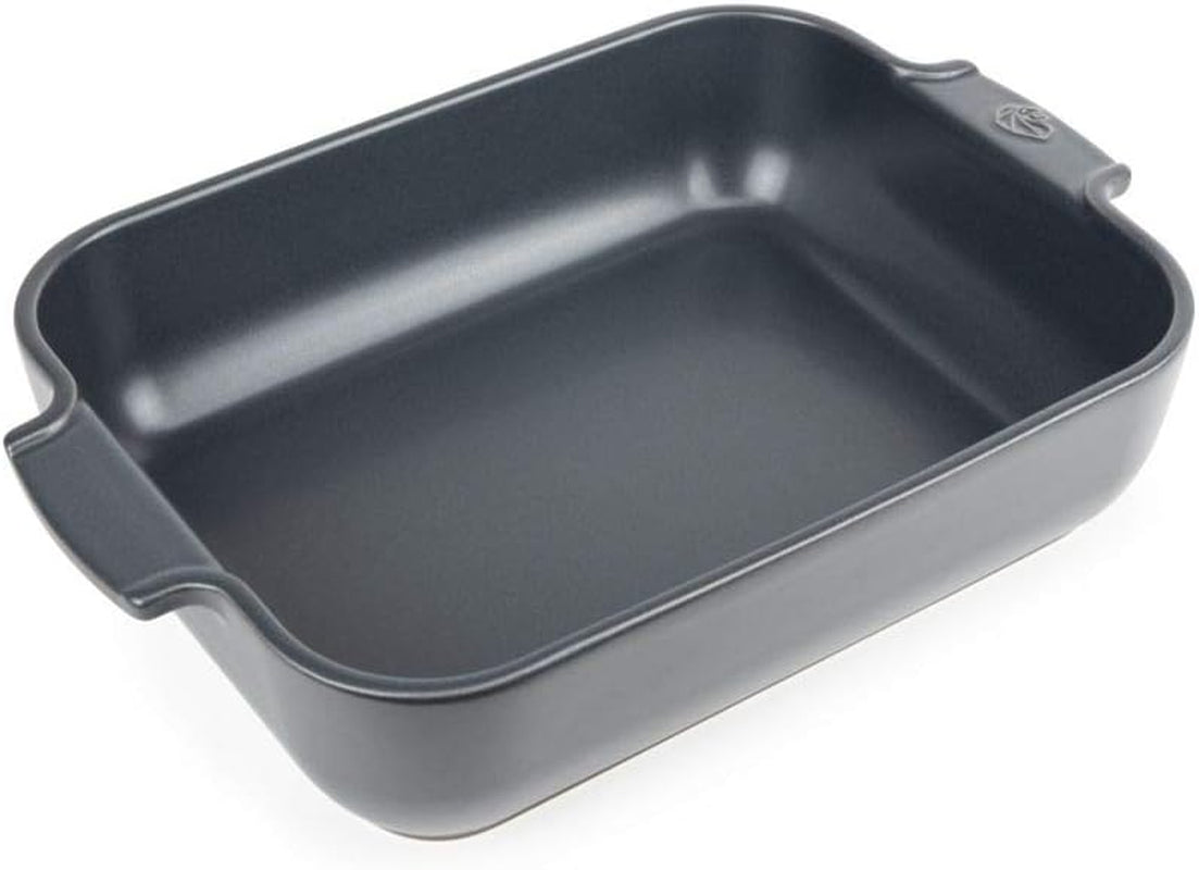 Peugeot Appolia Rechteckige Auflaufform Mit Griffen, Keramik, Schiefer / Grau, 7,2X31X21,7 Cm, Fassungsvermögen: Ca. 2 L, 60060 Forme og bageplader Naty Shop Schiefergrau