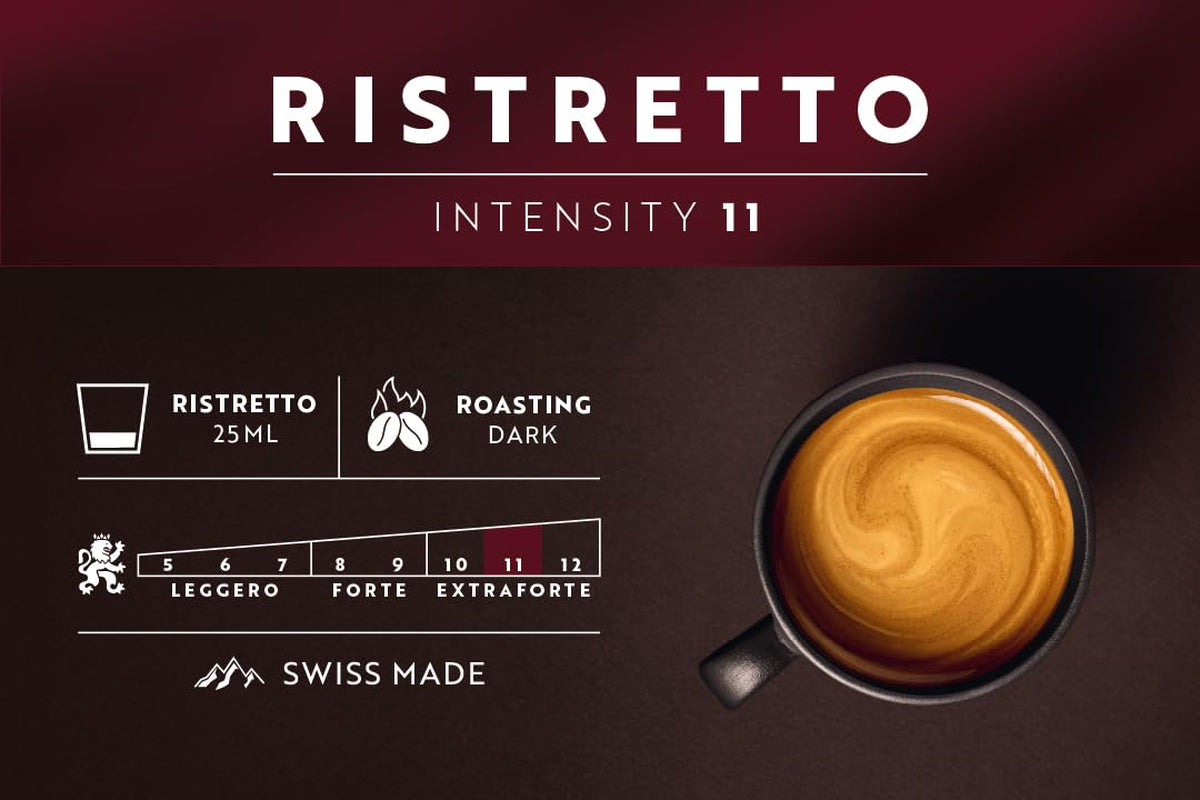 Café Royal Ristretto – Nespresso®-kompatible kaffekapsler, 100 % Arabica, intensiv, mørkristet, intensitet 11/12, Rainforest Alliance, 36 kapsler