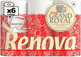 Toiletpapir Renova Renova Grand Royal 4-lags - 6 ruller, stor (pakke med 5)