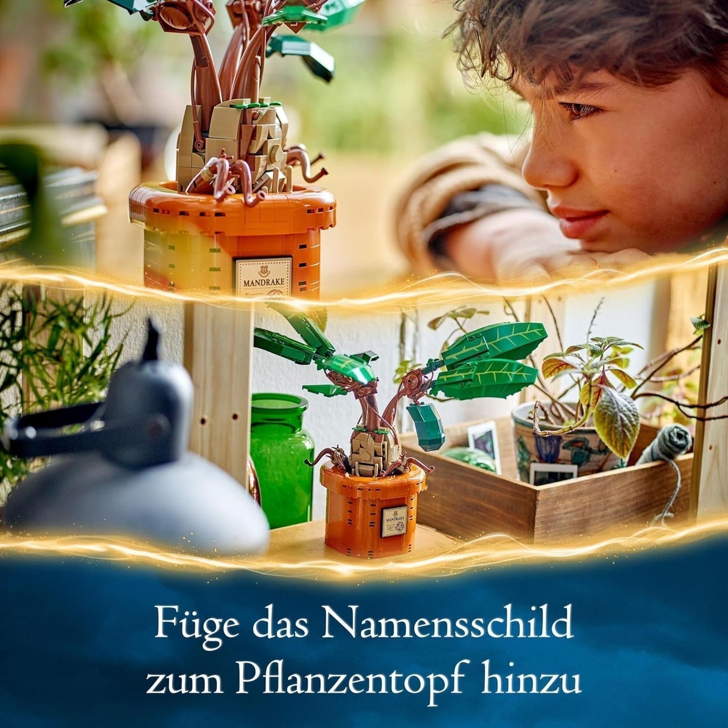 LEGO Harry Potter Magic Potion Plant: Mandrake, potteplantelegetøj, magisk gave til piger, drenge og alle fans, fantasifuldt legesæt til børn, boligdekoration 76433 Byggesæt Besuche den LEGO-Store
