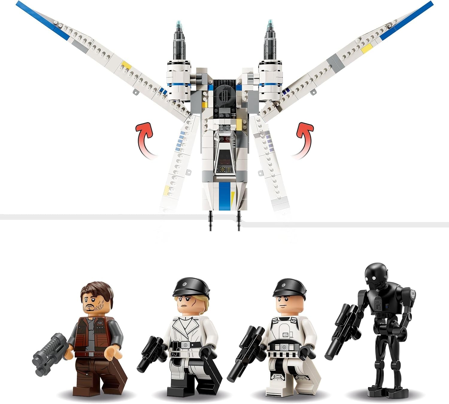 LEGO Star Wars 75399 Rebel U-Wing Starfighter - Legetøj med svingvingefunktion og 3 minifigurer inklusive Cassian Andor og K-2SO droidfigur - Gave til drenge fra 8 år og Andor fans sæson 2 Byggesæt Beuche den LEGO-Store