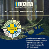 Bozita Mousse MSC Salmon - 12 x 85 g våd kattefoder med en fin konsistens af mousse og laks - kornfri opskrift, uden tilsat sukker eller farver - med postbiotika til at understøtte tarmfloraen