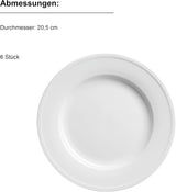 MÄSER Arlona 18-delt porcelænsstel til 6, tidløst og elegant, hvidt
