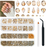 2630 stk AB krystal mousserende sten til negle, 120 12 typer store mousserende sten + 2510 6 størrelser runde K9 glassten til negle, rhinsten, negledesign, negle charms til ansigtskunst