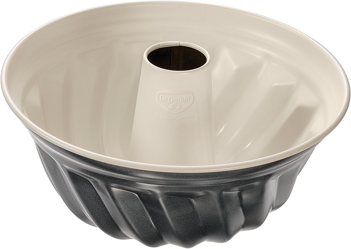 Dr. Oetker Gugelhupfform Ø 22 Cm BACK-TREND, Backform Für Gugelhupf, Runde Bundform Aus Stahl Mit Keramisch Verstärkter Antihaft-Beschichtung (Farbe: Creme/Anthrazit), Menge: 1 Stück Forme og bakker til bagning Naty Shop Gugelhupf 22Cm