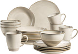 MÄSER 931512 Nottingham Vintage Series Spisesæt til 4, Kombinationsservice af 20 stykker med uregelmæssige runde former i retrolook, fliser, beige