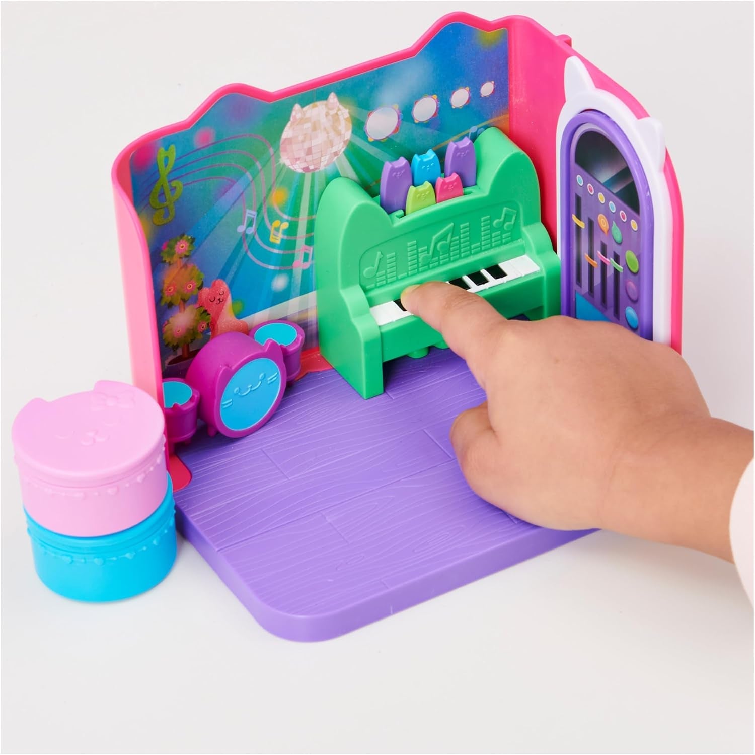 Gabby Dollhouse Deluxe Room Groovy Music Room og Deluxe Room Sweet Dreams Fluffy Cat Soveværelse