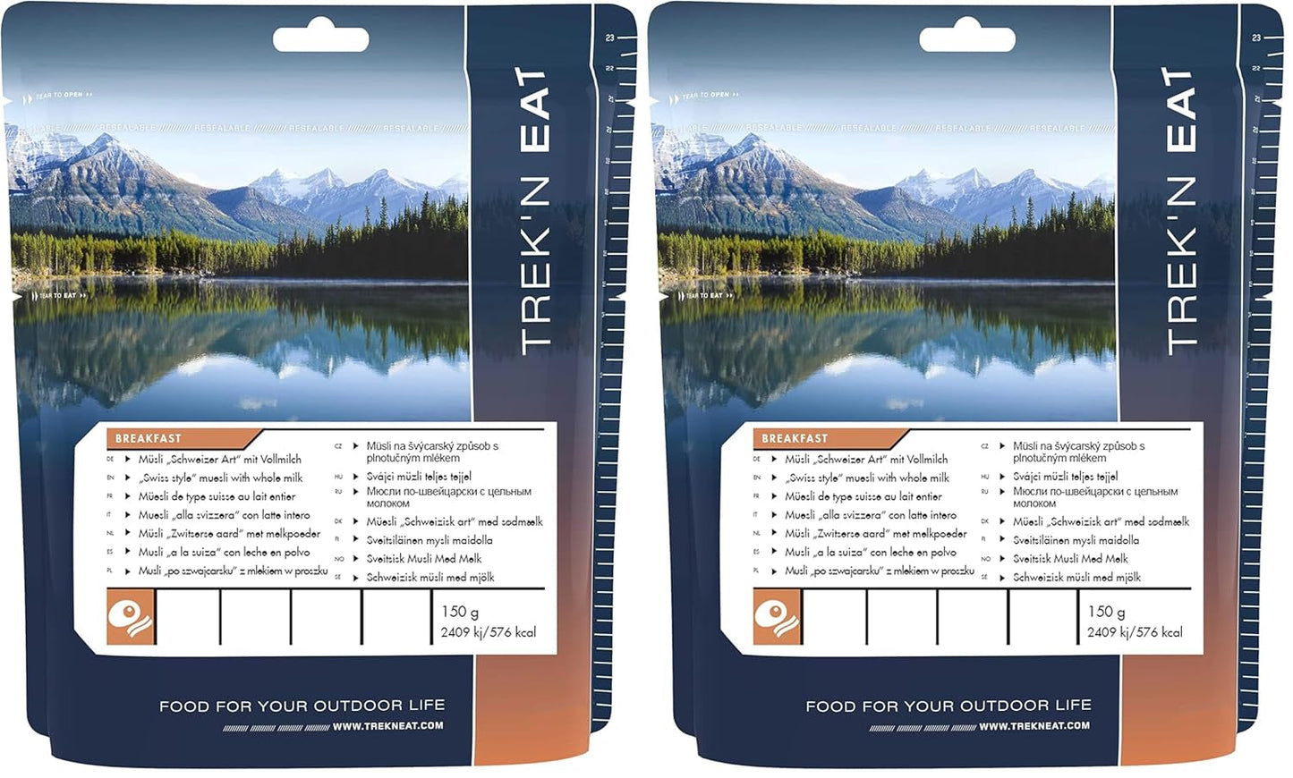 Trek'n Eat schweizisk müsli med mælkepulver (pakke med 2)
