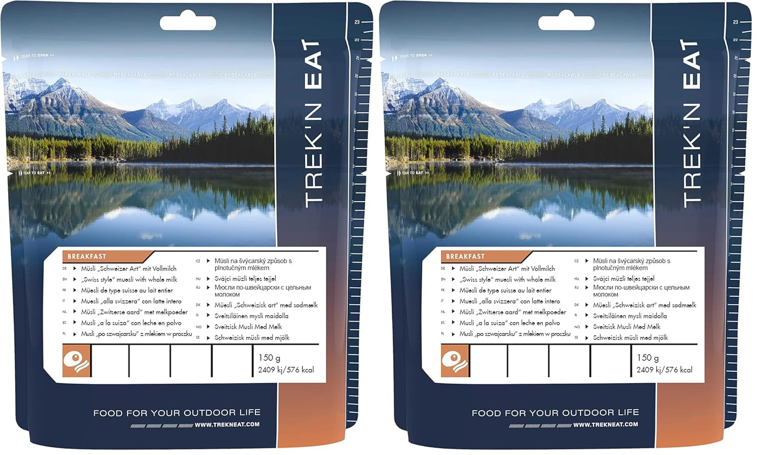 Trek'n Eat schweizisk müsli med mælkepulver (pakke med 2)