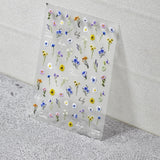 JMEOWIO 3D Nagelsticker Bunte Blumen Nail Art Sticker Selbstklebend Nagelaufkleber 5D Stereoskopisk Frühlings Sommer Blumen Dekoration Nageldesign Zubehör 2 Blatt