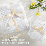 Comfort Spaces Kienna Quilt Sæt Luksus Dobbelt Stitch Sommertæppe Letvægts Blødt Helårs Sengetøj Matchende pudebetræk Hvid King Size tæppe (264,2 X 228,6 Cm) Naty Shop Dyner og dyner