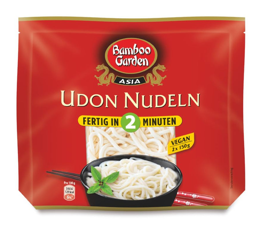 Udon nudler fra Bamboo Garden, forkogte, 300g