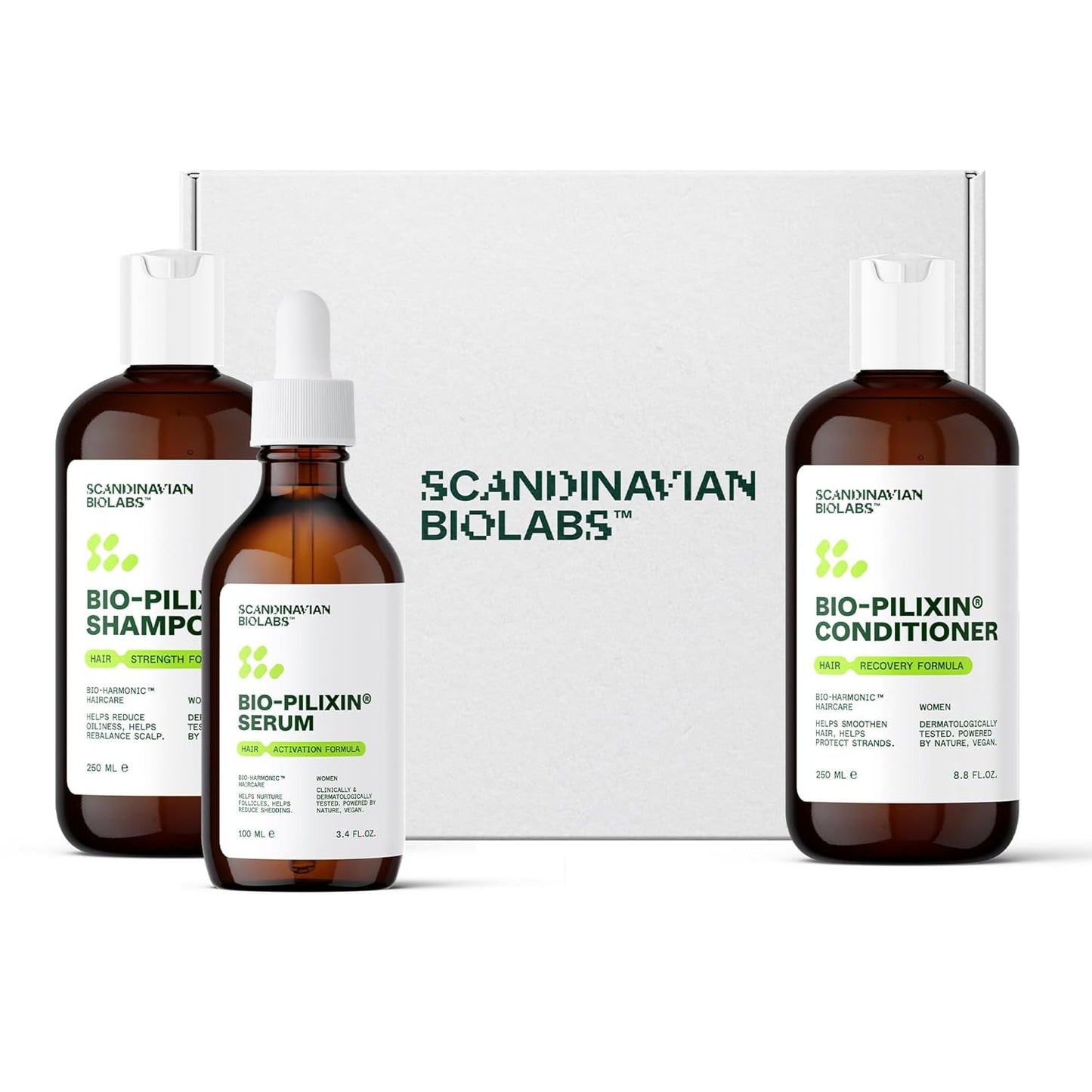 Scandinavian Biolabs hårvækstrutine for kvinder med klinisk dokumenterede resultater på 45 dage | Hårtabsbehandling (Bio-Pilixin) Naty Shop Bio-Pilixin hårpleje