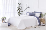Todocama Fine Boutique sengetæppe med piquémønster, til forår, sommer, efterår og vinter, 100% super blødt mikrofiber, multifunktionelt tæppe, 140/150/160-250 X 260 cm, lysegrå Senge og tæpper Beuche den Todocama-Store Hvid 250 X 260 Cm