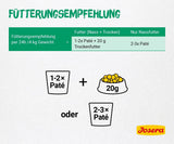 JOSERA Ande- og kyllingepostej med persille (16 x 85 g) | Voksen | Premium vådfoder til voksne katte | Ande- og kyllingepaté | Lakseolie | Ingen korn | Våd kattefoder i friske poser | Pakke med 16