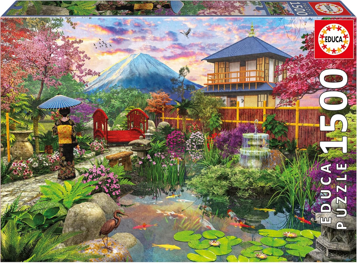 Educa - Puslespil med 1500 brikker for voksne | Den japanske have. Mål: 85 X 60 cm. Inkluderer Fixpuzzle puslespil lim. I 14 år (19937) Puzzle Naty Shop Standard titel