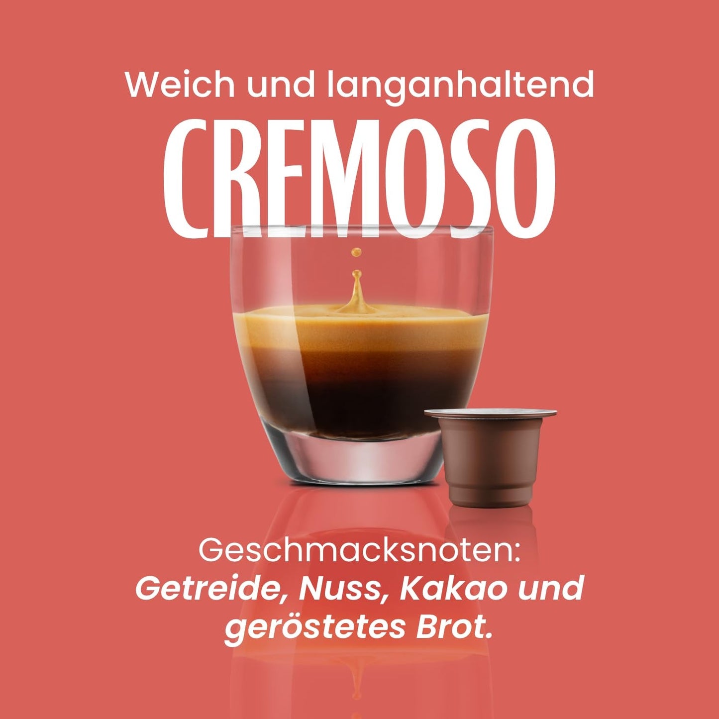 Caffè Vergnano 1882 - Èspresso komposterbar Kaffeekapsel, kompatibel med Nespresso, Cremoso (cremet) - Packung Enthälts 100 Kapseln