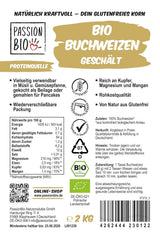 PassionBio økologisk boghvede 2 kg - genlukkelig emballage - råkostkvalitet