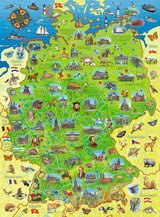 Ravensburger børnepuslespil - farvet kort over Tyskland - 200 brikker for børn fra 8 år og opefter Puslespil Naty Shop