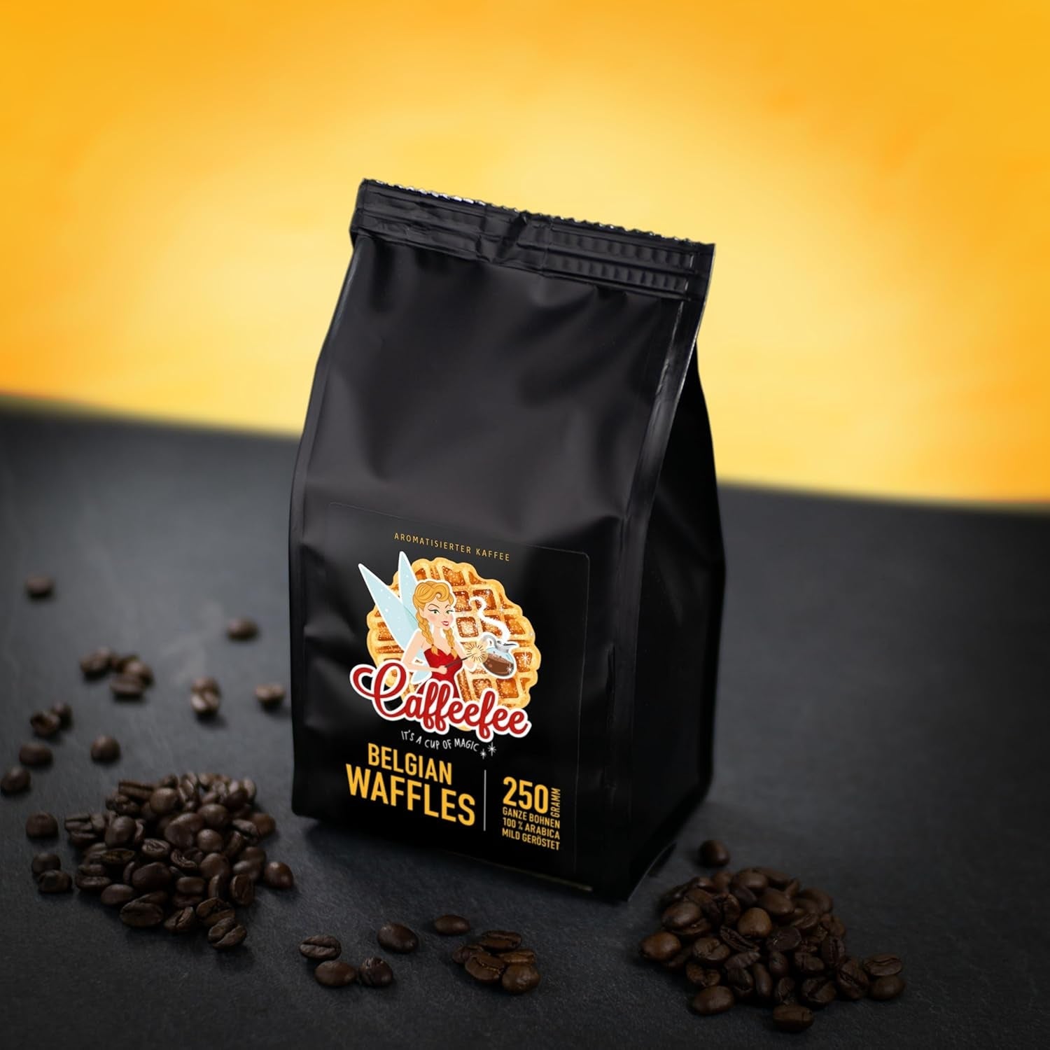Caffeefee belgiske vafler Bohnen, 250 g, aromatisierter Röstkaffee