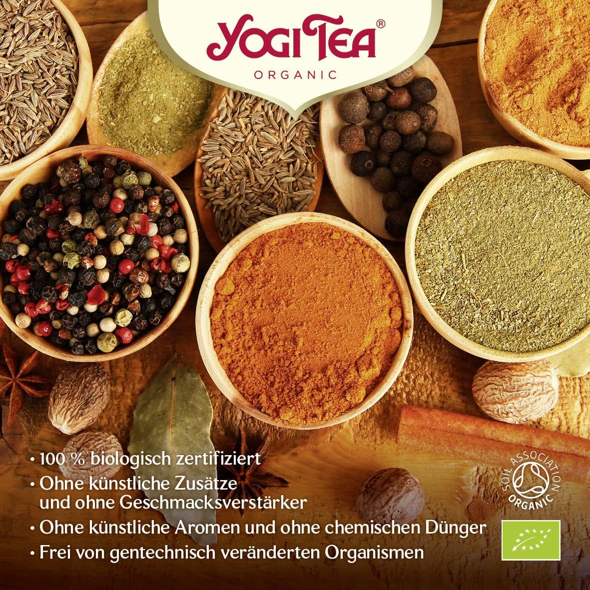Yogi-te - Tulsi Serenity, Ayurvedisk urtete, koffeinfri, Tulsi-blanding - hellig basilikum, lakrids og appelsin, Yogi-te, 6 stk., 6 x 17 teposer (102 teposer)