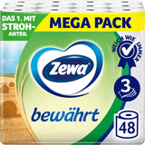 Zewa Proven - 48 ruller - Det første toiletpapir med halmindhold - 3 lag