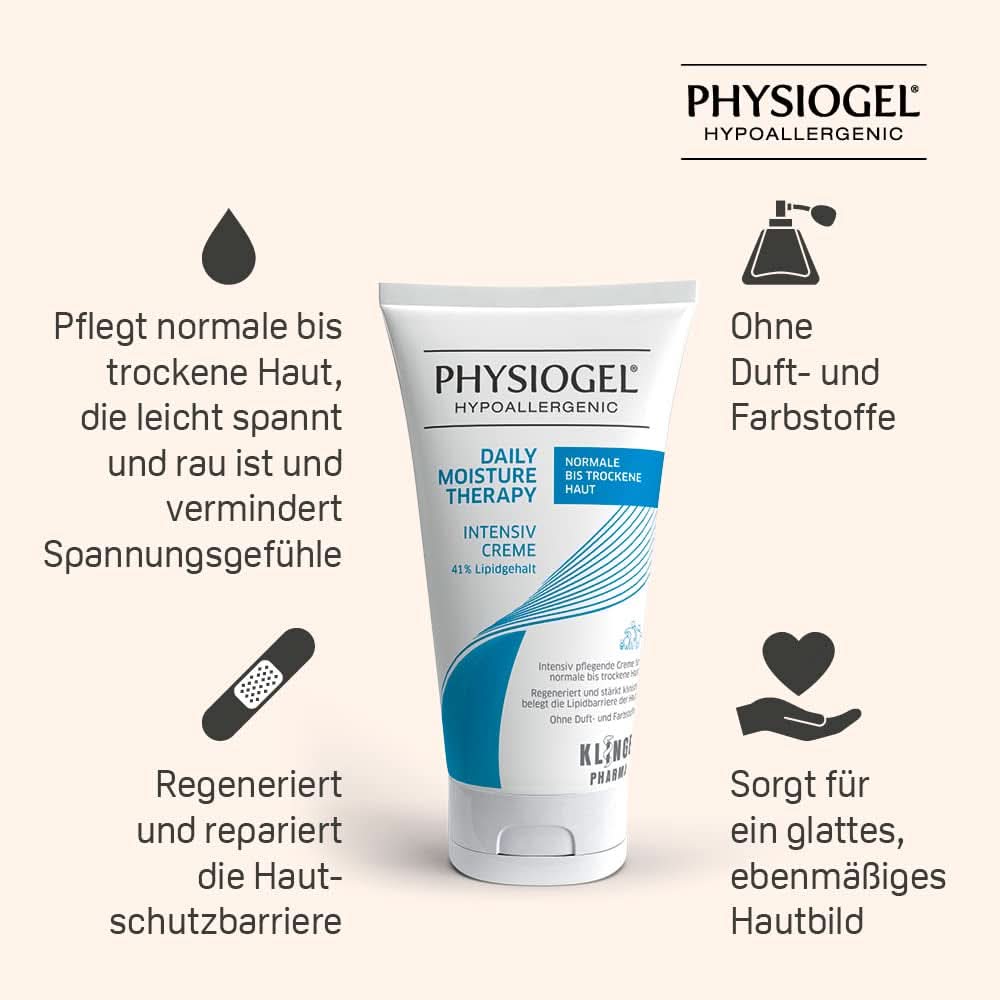 PHYSIOGEL Regenererende fugtgivende creme til tør hud, 150 ml Kosmetik og skønhed Naty Shop