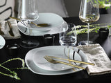 CreaTable 24029 Square City Line Series 6-personers porcelænsservicesæt 12-delt opvaskemaskine og mikroovn Sikker kvalitetsfremstilling