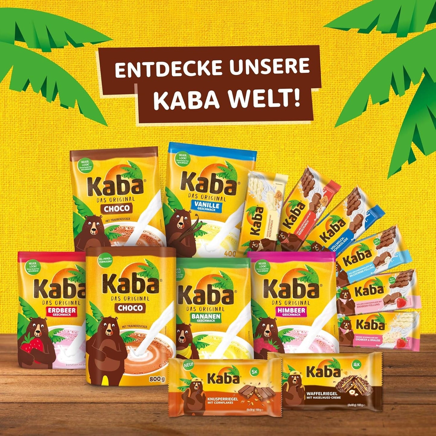 Kaba napolitanske barer 40g, 4 sprøde barer fyldt med oblater og fin hasselnøddecreme, i multipakning med original Kaba-smag