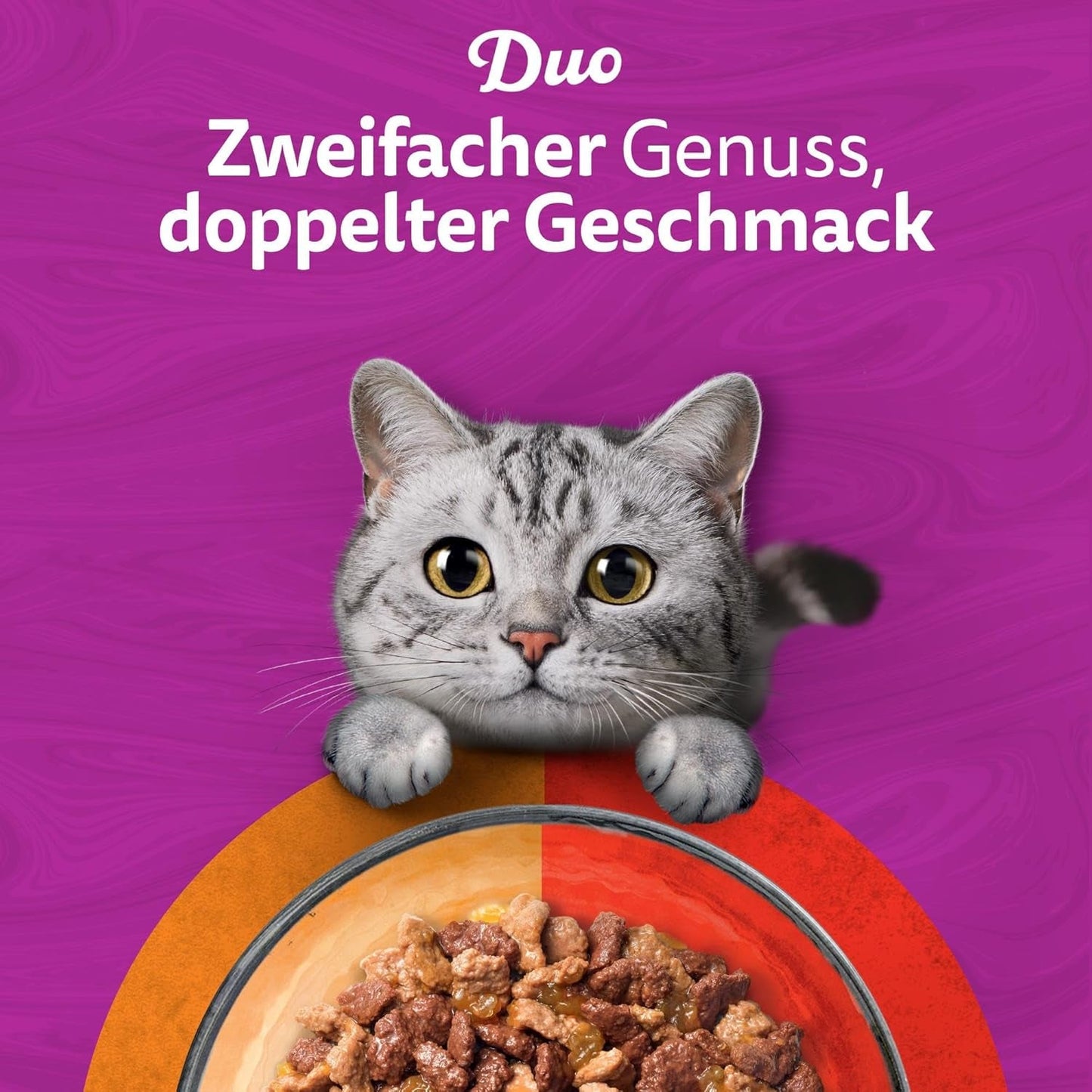 WHISKAS Duo-poser til vådfoderportioner, multipakke, klassisk kombination i gelé, 12 x 85 g