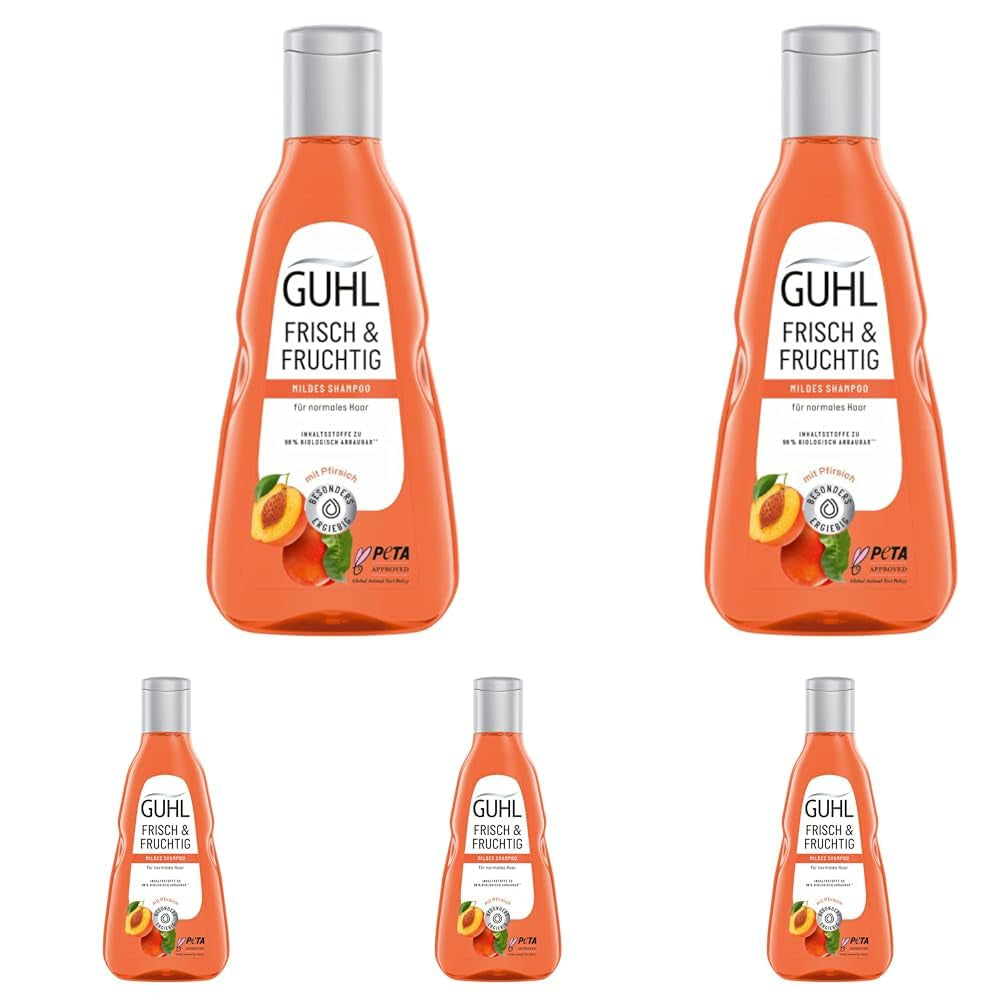 Guhl Fresh & Fruity Shampoo - Indhold: 250 Ml - Hårtype: Normal Brusebad og bad Guhl 5 x 250 ml