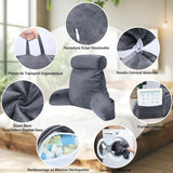 INFANZIA ergonomisk læsepude med armlæn, memory foam rygstøtte, grå, M