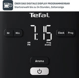Tefal Smart'n Light Espressomaskine med timer, Espressomaskine med programmerbart filter 1,25 L, Aromafunktion for Intens Aroma, Holde Varm funktion, Anti-dryp og nem at rengøre, Sort