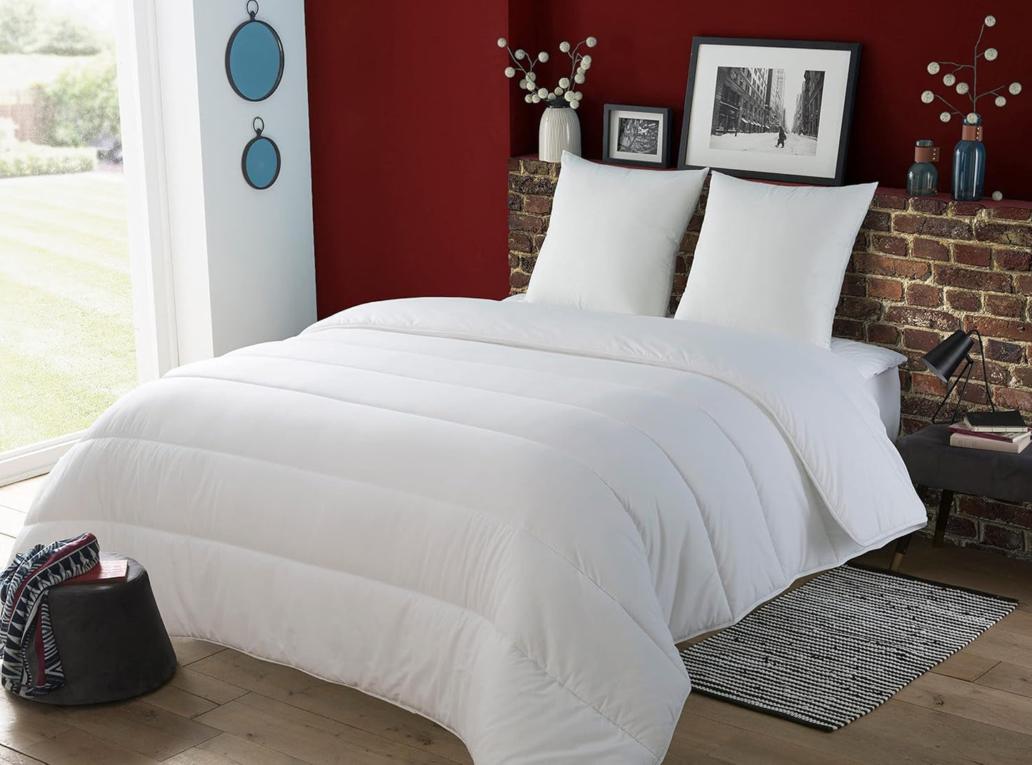 30519 220/240 Dynebetræk og 2 puder Polyester/Bomuld Hvid 220 X 240 Cm Dyner og dyner Naty Shop Unicolor