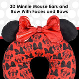 Ful Concept One Disney Minnie Mouse rejse-nakkepude med 3D-ører og fjeder til fly, bil og kontor, behagelig og åndbar, rød/sort Naty Shop rejsepuder